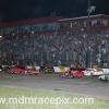 The Rockford crowd waves to the ASCS drivers during the warm up lap